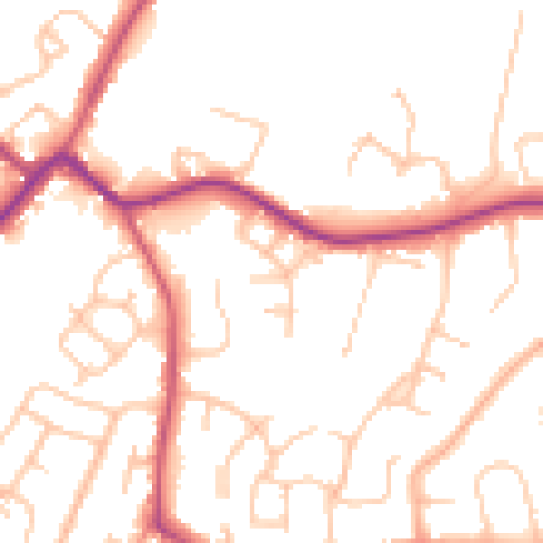 Daytime road noise heatmap for WV3 9DP