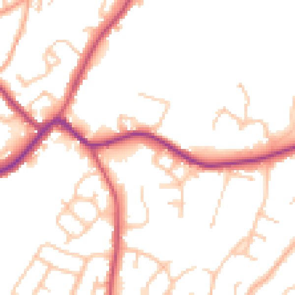 Daytime road noise heatmap for WV3 9EA