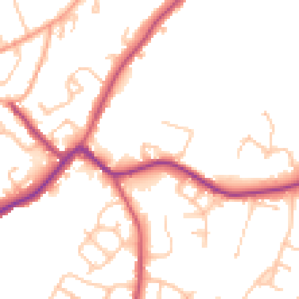 Daytime road noise heatmap for WV3 9ED