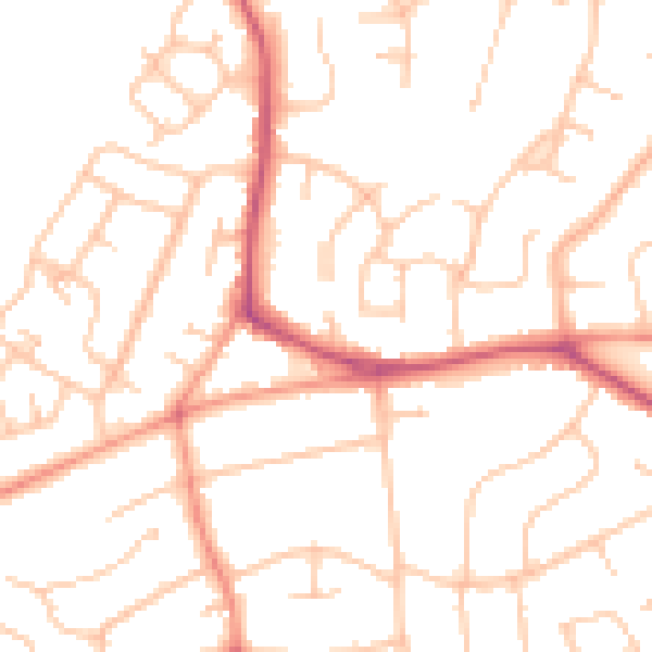 Daytime road noise heatmap for WV3 9EJ