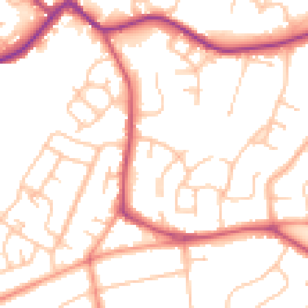 Daytime road noise heatmap for WV3 9ES