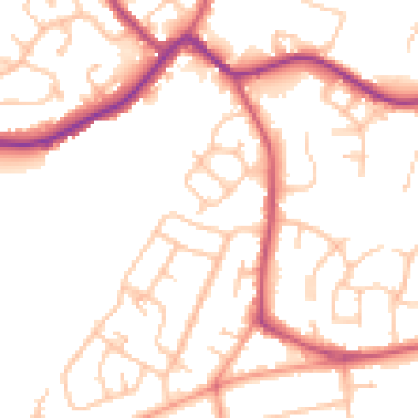 Daytime road noise heatmap for WV3 9HG
