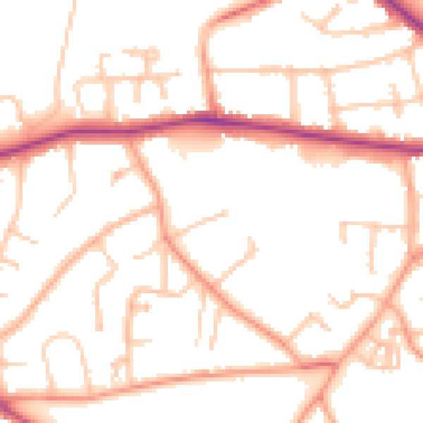 Daytime road noise heatmap for WV3 9JF