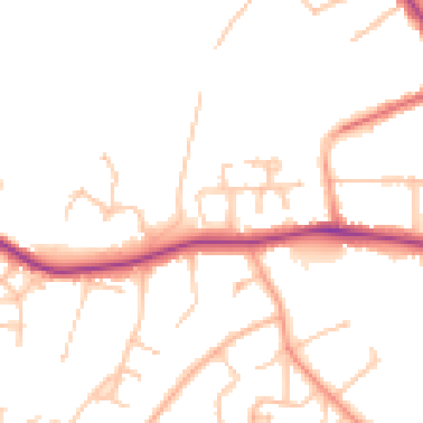 Daytime road noise heatmap for WV3 9JW