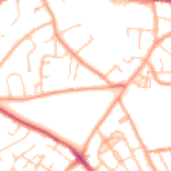 Daytime road noise heatmap for WV3 9LQ