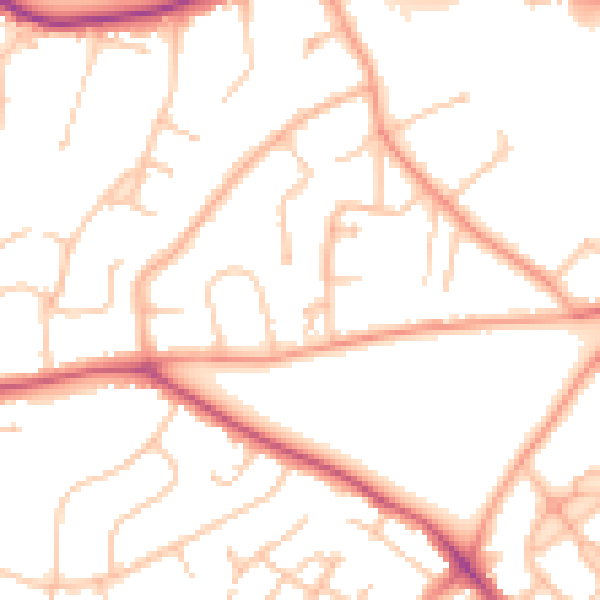 Daytime road noise heatmap for WV3 9LR