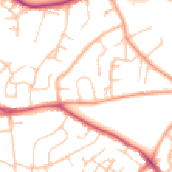Daytime road noise heatmap for WV3 9LT