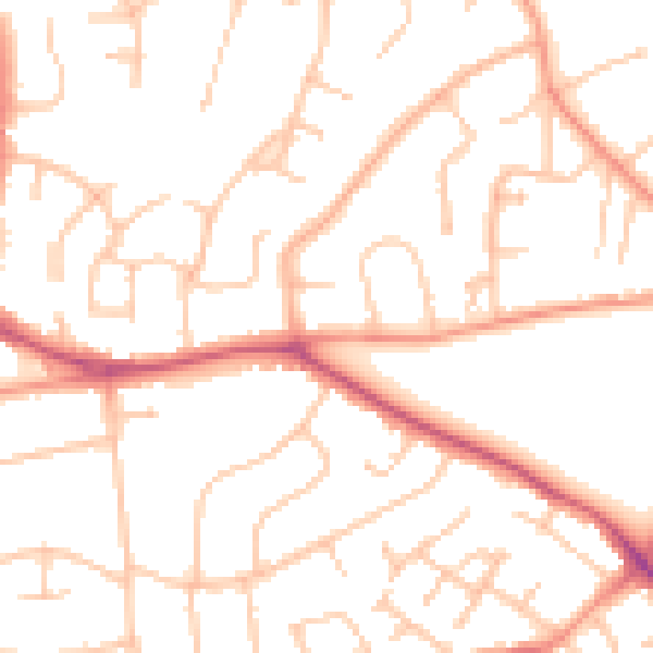 Daytime road noise heatmap for WV3 9LU