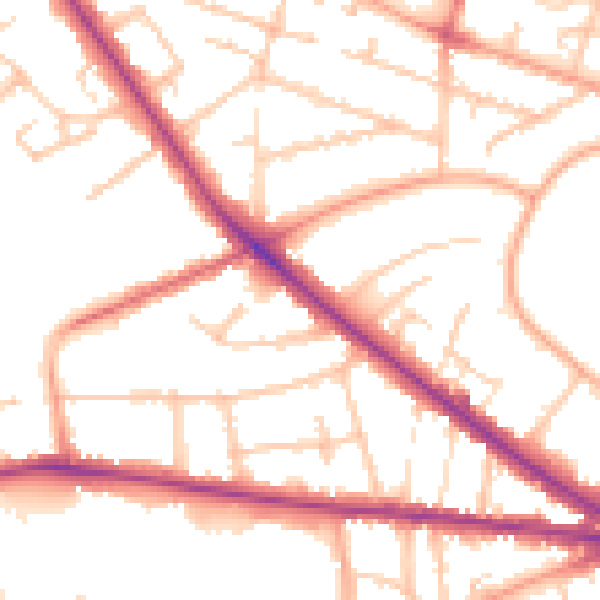 Daytime road noise heatmap for WV3 9NJ