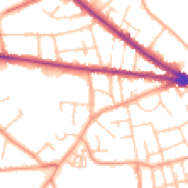 Daytime road noise heatmap for WV3 9RD