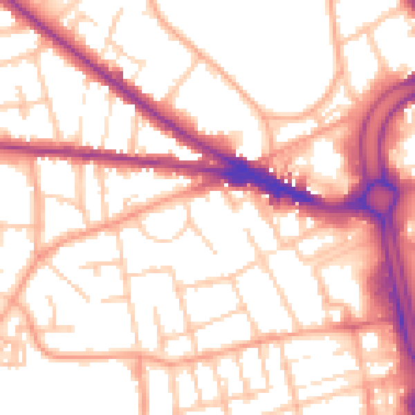 Daytime road noise heatmap for WV3 9RU