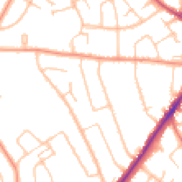 Daytime road noise heatmap for WV4 4AR