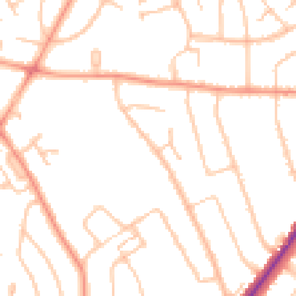 Daytime road noise heatmap for WV4 4BJ
