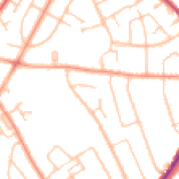 Daytime road noise heatmap for WV4 4BW