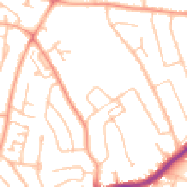 Daytime road noise heatmap for WV4 4DU