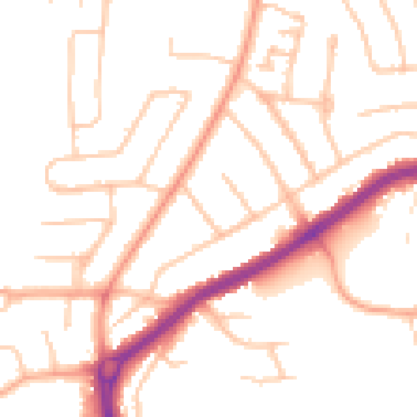 Daytime road noise heatmap for WV4 4JP