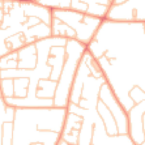 Daytime road noise heatmap for WV4 4LP