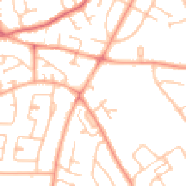 Daytime road noise heatmap for WV4 4LX