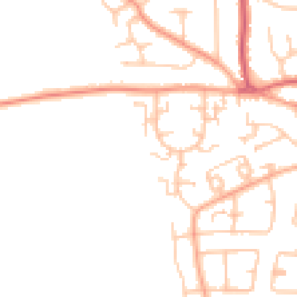 Daytime road noise heatmap for WV4 4YP