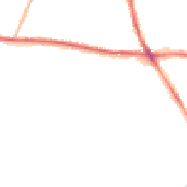 Night-time road noise heatmap for WV4 5HD