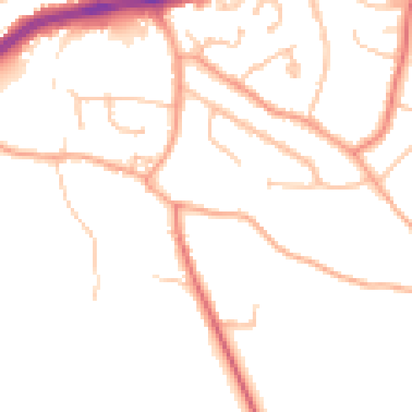 Daytime road noise heatmap for WV4 5JG