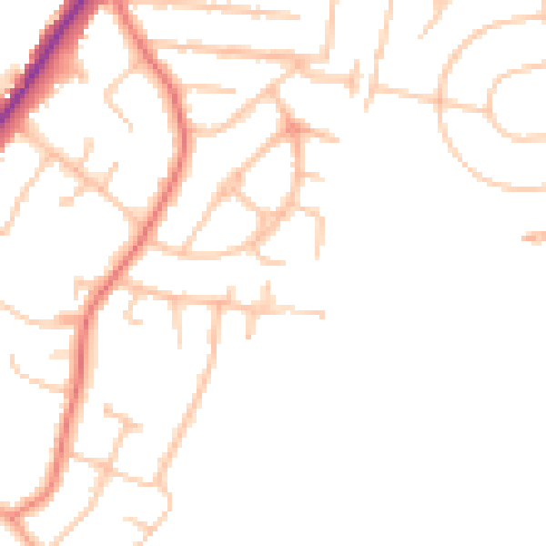 Daytime road noise heatmap for WV4 5SX