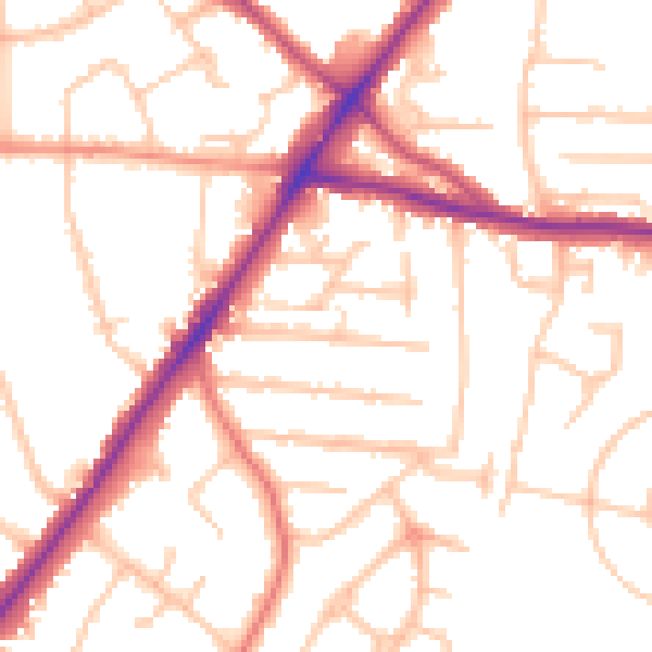 Daytime road noise heatmap for WV4 5UA