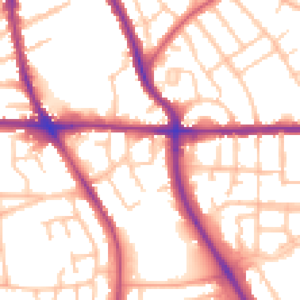 Daytime road noise heatmap for WV4 6AH