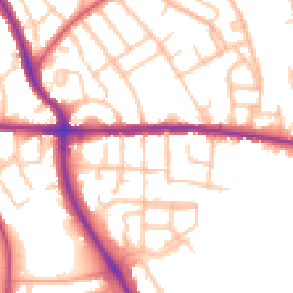 Daytime road noise heatmap for WV4 6HE