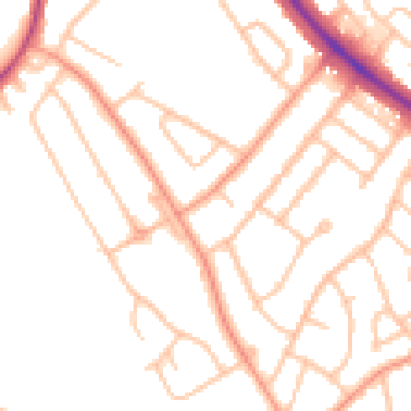 Daytime road noise heatmap for WV4 6PD