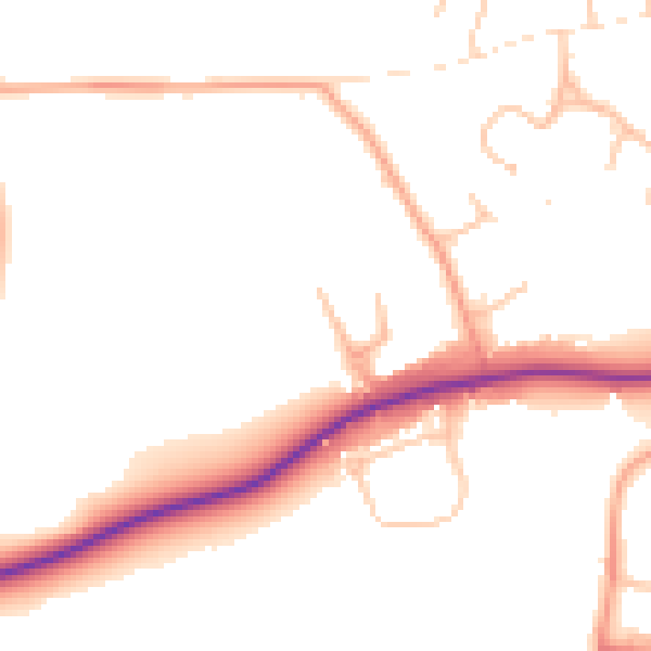 Daytime road noise heatmap for WV6 8BZ