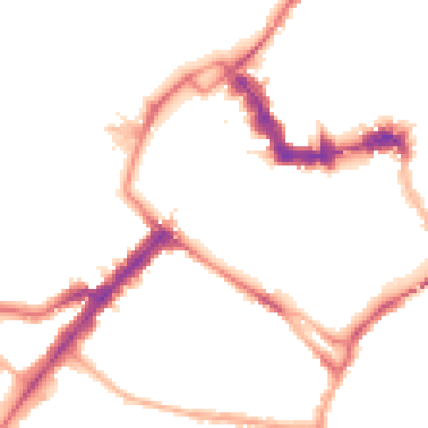 Night-time road noise heatmap for YO1 6BY