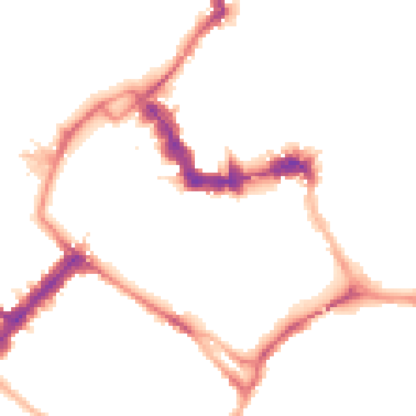 Night-time road noise heatmap for YO1 6DE