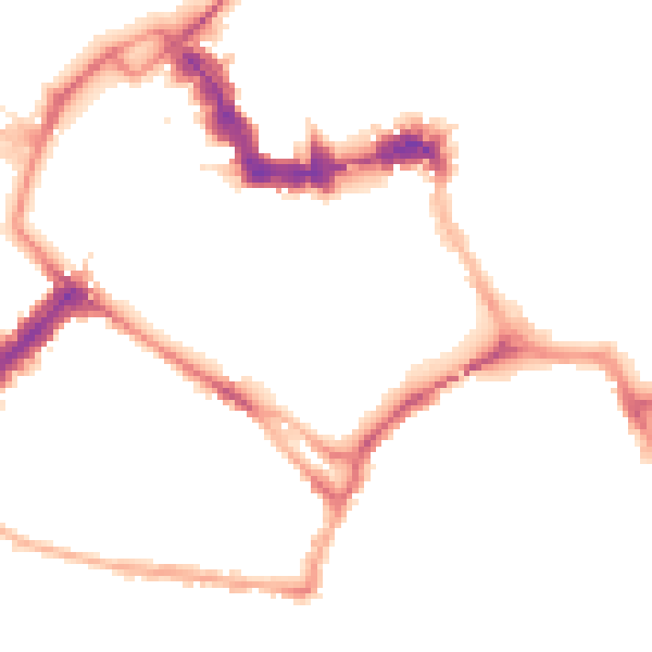 Night-time road noise heatmap for YO1 6DJ