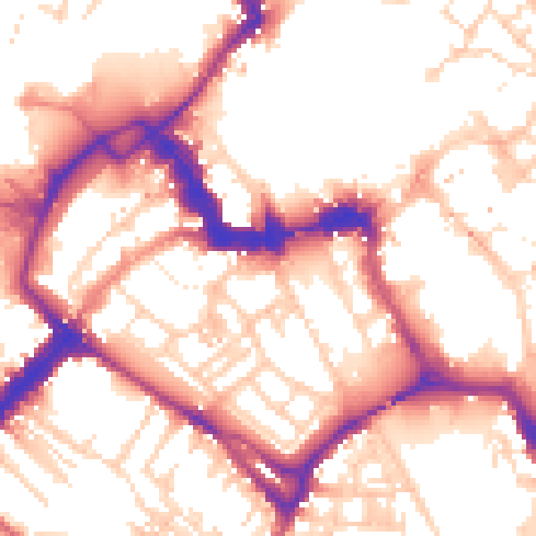 Daytime road noise heatmap for YO1 6DP