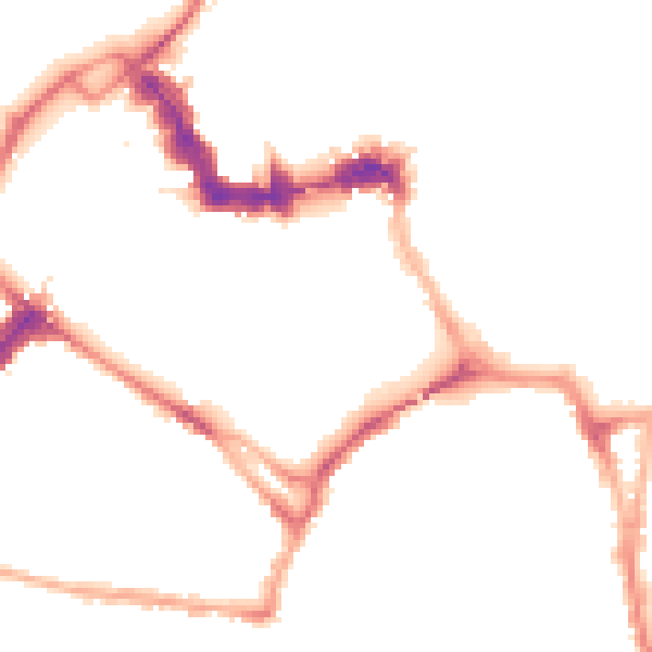 Night-time road noise heatmap for YO1 6DS