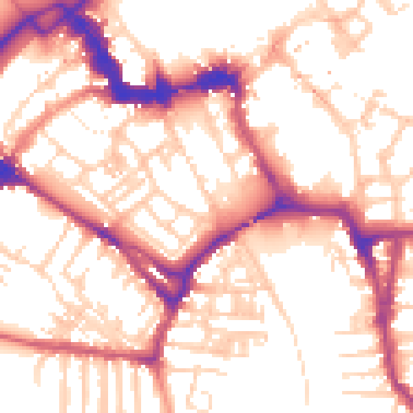 Daytime road noise heatmap for YO1 6DT