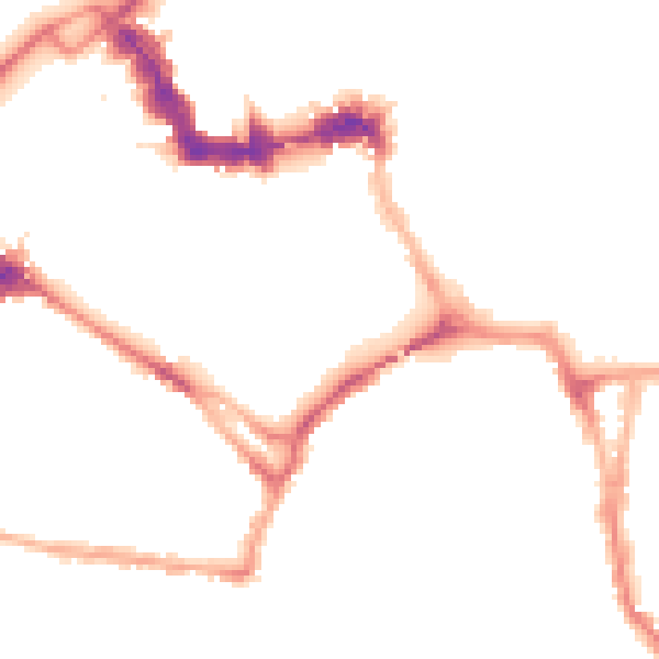 Night-time road noise heatmap for YO1 6DT