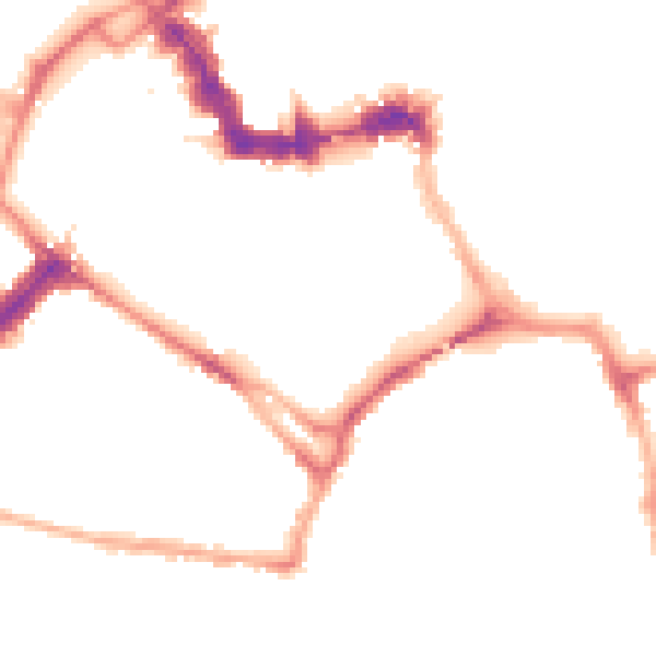 Night-time road noise heatmap for YO1 6DU