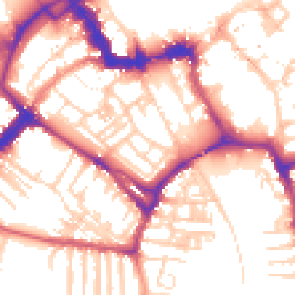 Daytime road noise heatmap for YO1 6DY
