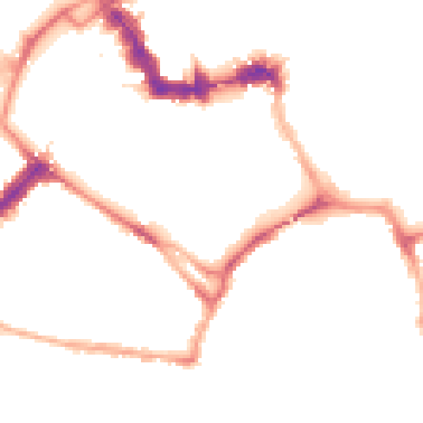 Night-time road noise heatmap for YO1 6DY
