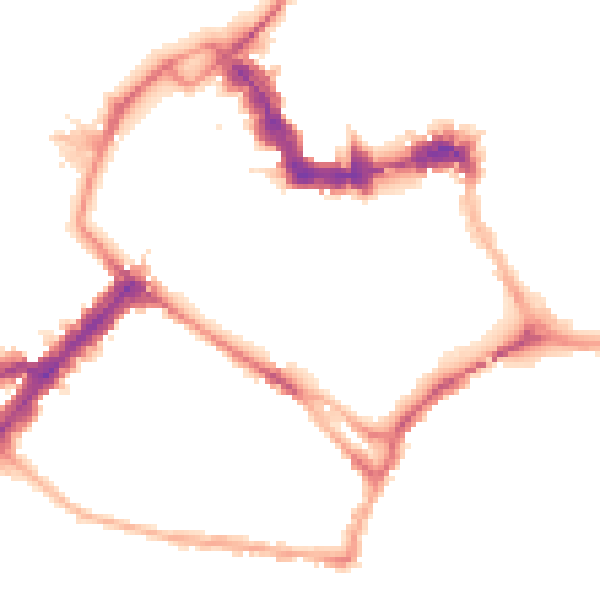 Night-time road noise heatmap for YO1 6EB