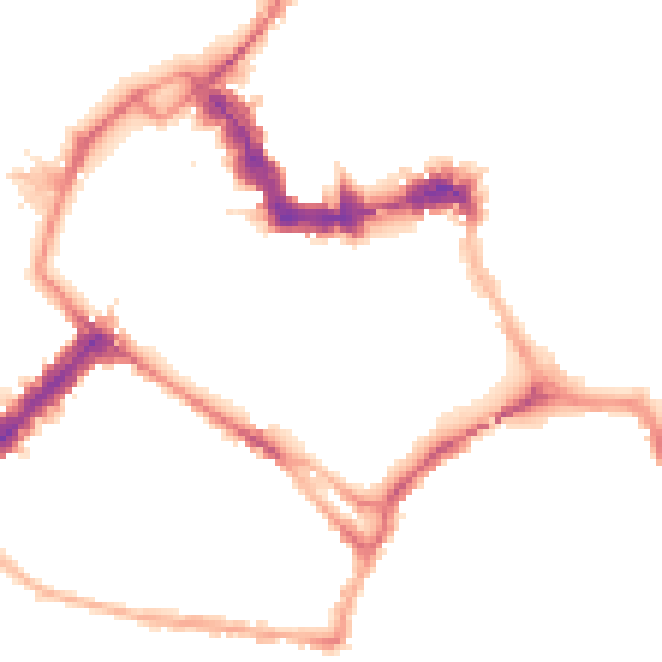 Night-time road noise heatmap for YO1 6ED