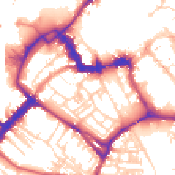 Daytime road noise heatmap for YO1 6EF
