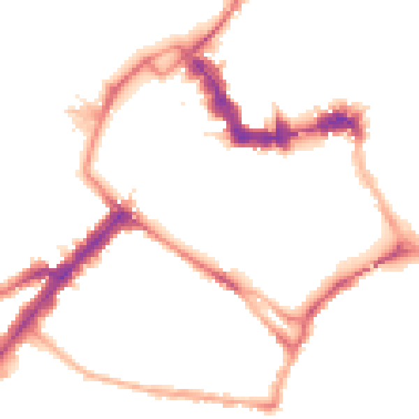 Night-time road noise heatmap for YO1 6EJ