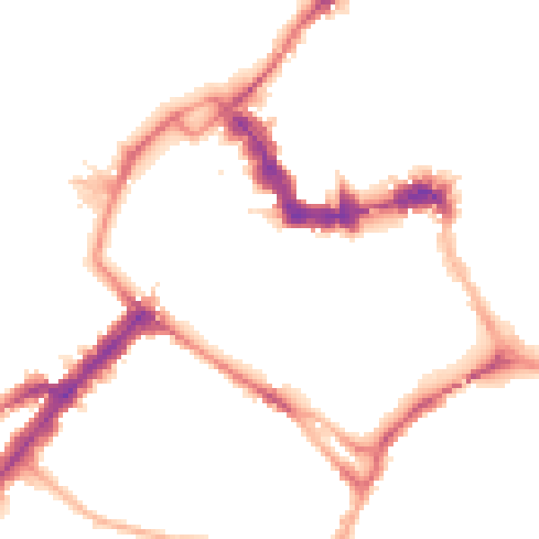 Night-time road noise heatmap for YO1 6EL