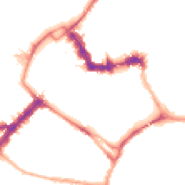 Night-time road noise heatmap for YO1 6EQ