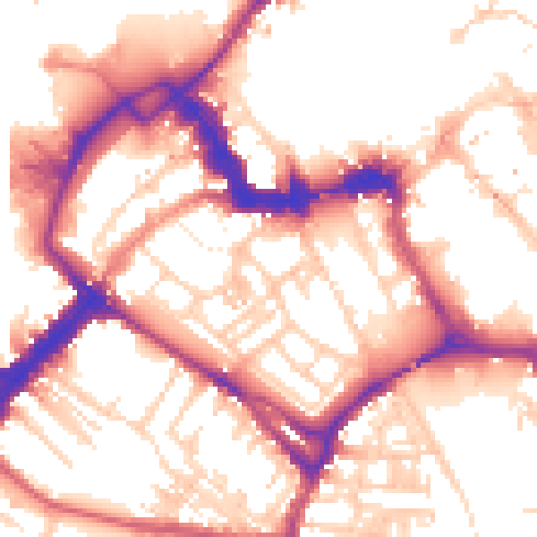 Daytime road noise heatmap for YO1 6EU