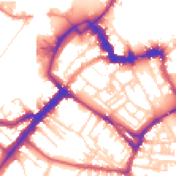 Daytime road noise heatmap for YO1 6EX