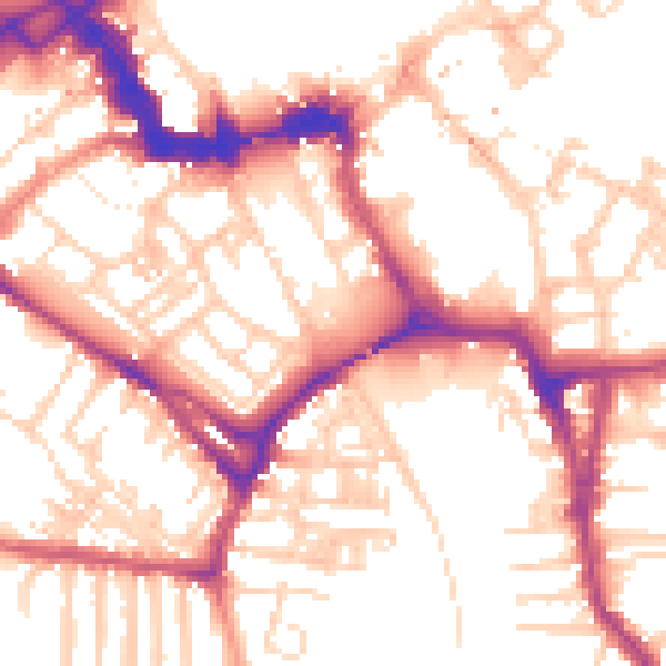 Daytime road noise heatmap for YO1 6FA